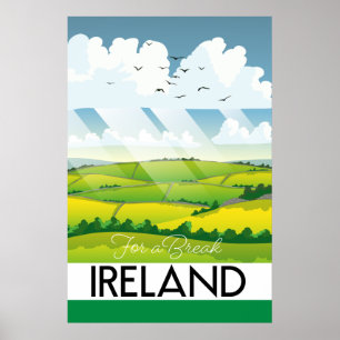 Irland für eine Reise-Pause Postkarte Poster