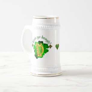 Irland für immer/Erin gehen Bracht/Herz Gold/Grün Bierglas