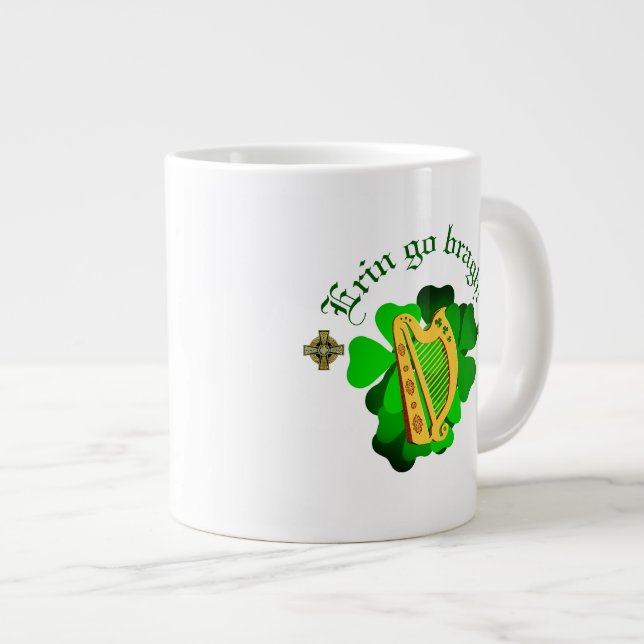Irland für immer/Erin geht hart/harf Jumbo-Tasse (Vorderseite Rechts)