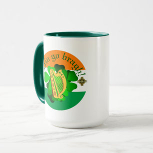 Irland für immer/Erin go bragh/ Harfe/Flagge Tasse