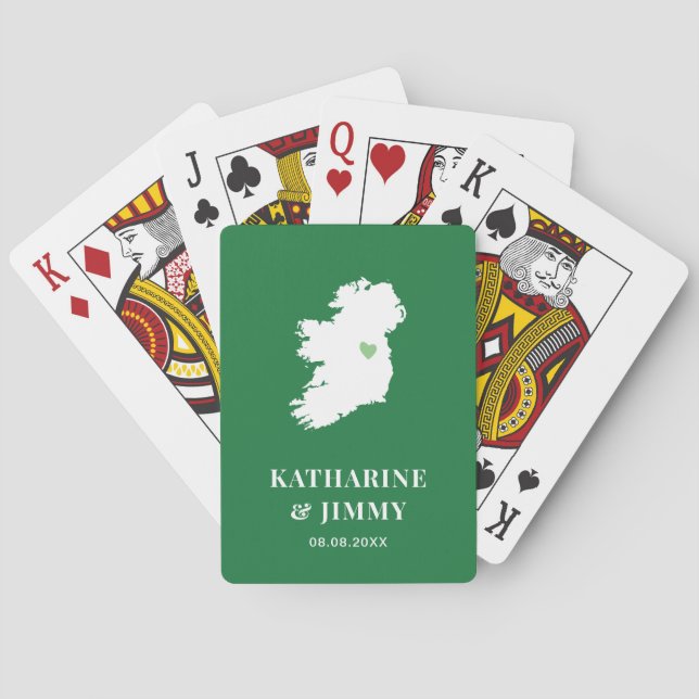 Irland Gastgeschenk Hochzeit Deck Cards, Irish Map Spielkarten (Rückseite)
