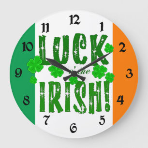 Irland Glück Grüne Orange Shamrocks Uhr