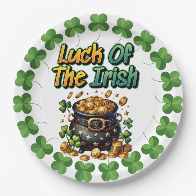 Irland Glück  Pappteller (Vorderseite)