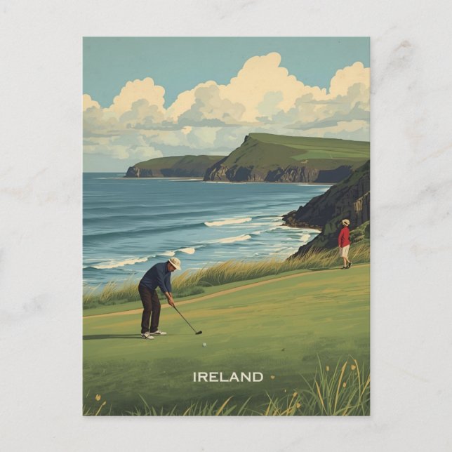 Irland Golfing Postkarte (Vorderseite)