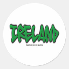 Irland Graffiti Runder Aufkleber