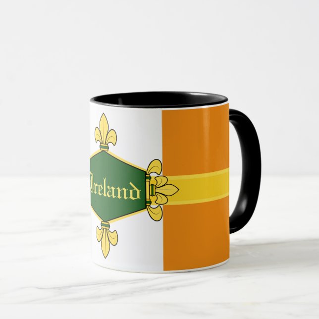 Irland - grüne Kleeblätter, Monogramm/Initialen 1 Tasse (VorderseiteRechts)