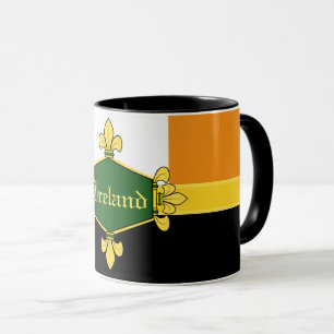 Irland grüne Shamrocks, Monogramm/Initialen hinzuf Tasse