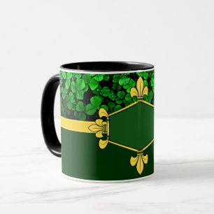 Irland grüne Shamrocks, Monogramm/Initialen hinzuf Tasse