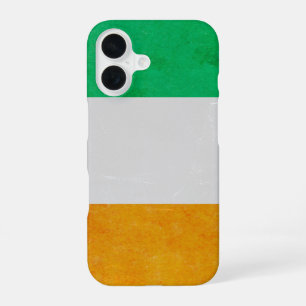 Irland Grunge- Irische Trikolore-Flagge iPhone 16 Hülle