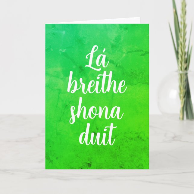 Irland "Happy Birthday" in Irish Language Card Karte (Vorderseite)