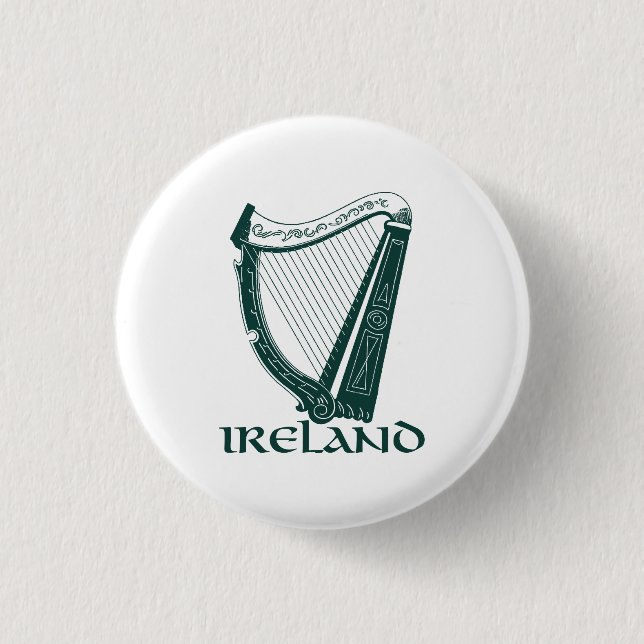 Irland-Harfen-Entwurf, irische Harfe Button (Vorderseite)