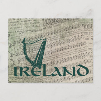 Irland Harp Design, Irish Harp Postkarte