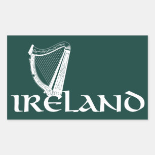 Irland Harp Design, Irish Harp Rechteckiger Aufkleber