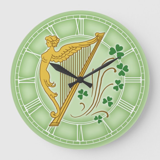 Irland Harp Große Wanduhr (Vorderseite)