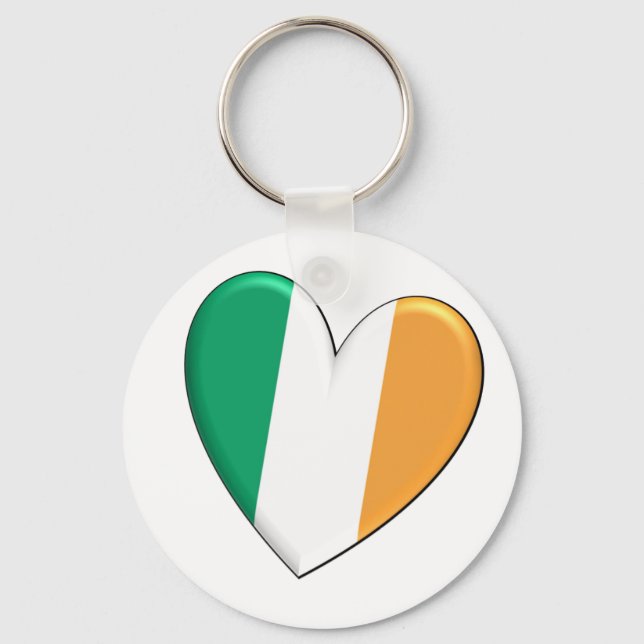 Irland Herzenflagge Schlüsselanhänger (Vorderseite)
