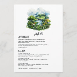 Irland Hochzeit in Urlaubsort Menükarte