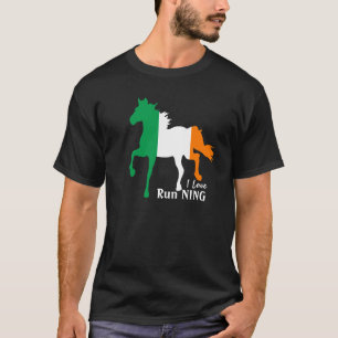 Irland, Horse, irische Flagge & I-Liebe läuft T-Shirt