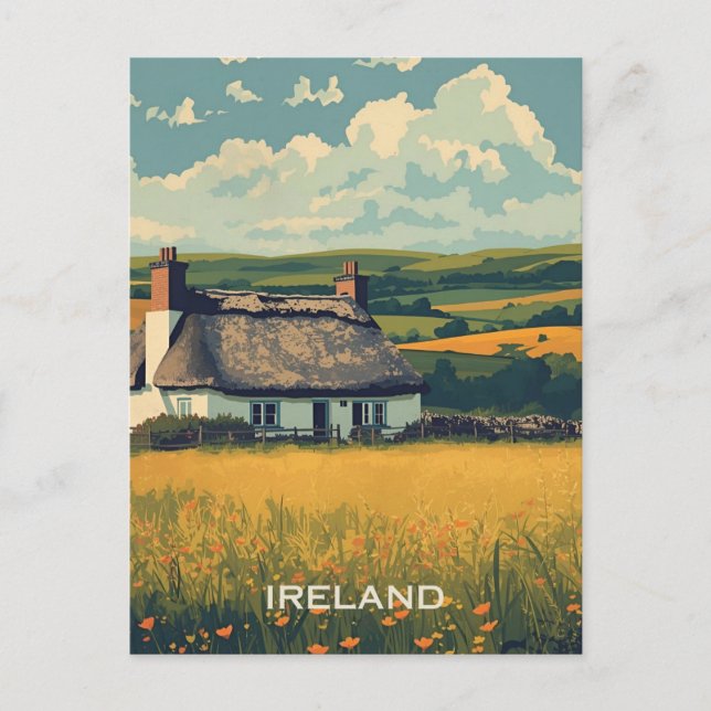 Irland Hütte Postkarte (Vorderseite)