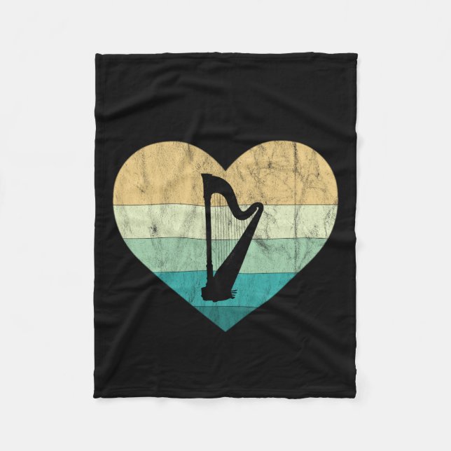 Irland - I Liebe Irish Harp Fleecedecke (Vorderseite)
