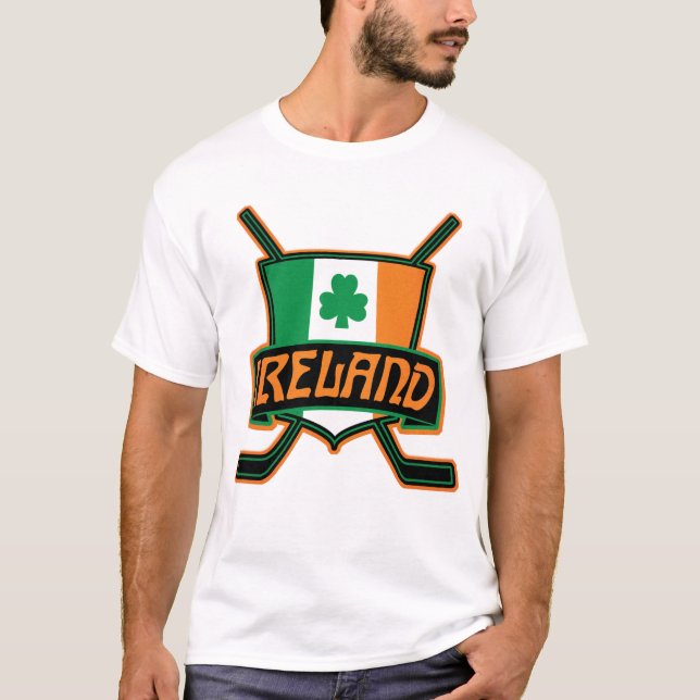 Irland Ice Hockey Shirsey mit Namen und Nummer T-Shirt (Vorderseite)