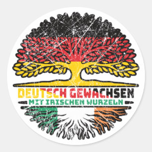 Irland Irisch Deutsch Deutschland Baum Wurzel Runder Aufkleber