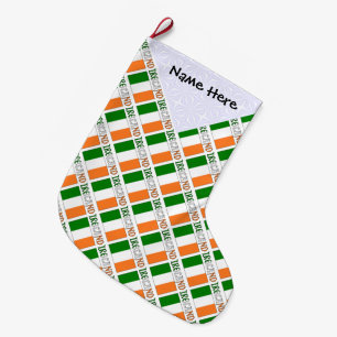 Irland Irische Flagge Kacheln Personalisiert Großer Weihnachtsstrumpf