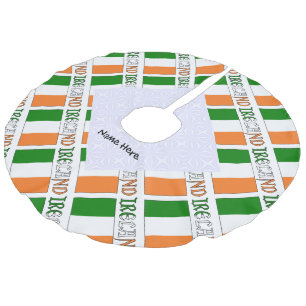 Irland Irische Flagge Kacheln Personalisiert Leinenimitat Weihnachtsbaumdecke