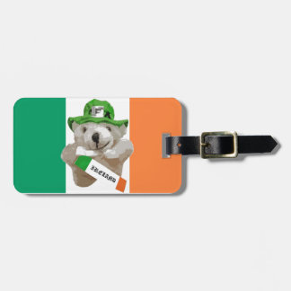 Irland, irischer Kobold-Teddybär, Flagge Gepäckanhänger