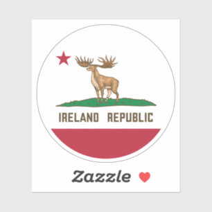 Irland Irish Elk Flag Giant Deer Aufkleber