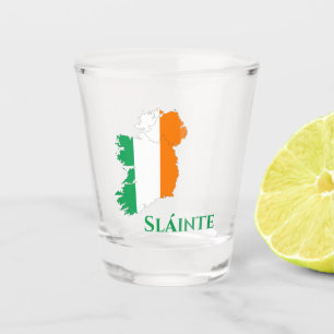 Irland Irish Flag Map Gaelic Sláinte Cheers Schnapsglas