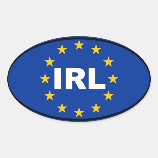 Irland IRL European Ovaler Aufkleber (Vorderseite)