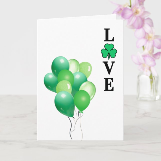 Irland Irland LIEBE Green Balloon Fun Karte (Orchidee)