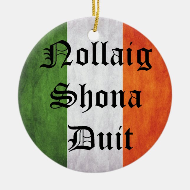 Irland, Irland, Weihnachten, irische Flagge Keramik Ornament (Vorne)