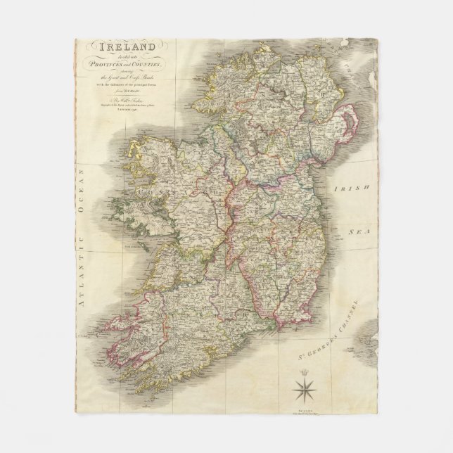 Irland-Karte Fleecedecke (Vorderseite)