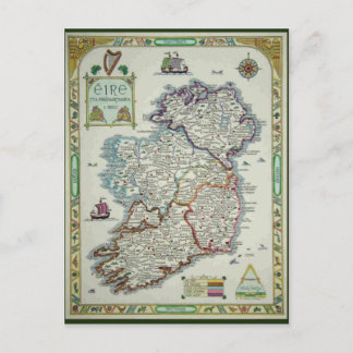 Irland Karte - Irish Eire Erin Historic Map