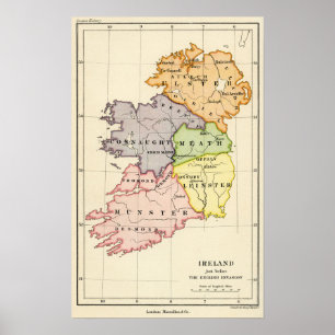 Irland Karte Poster