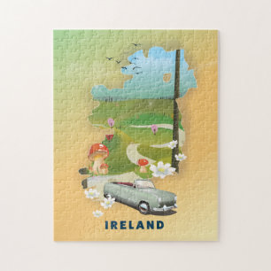 Irland Karte Vintage-Reiseplakat
