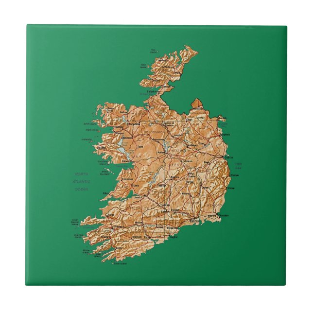 Irland-Kartenkachel Fliese (Vorderseite)