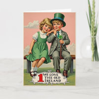 Irland Kinder Vintage-Szene Karte