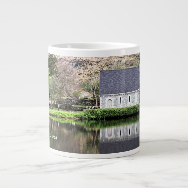 Irland, Kirche, Steinmauer, See, Fotografie Jumbo-Tasse (Vorderseite)