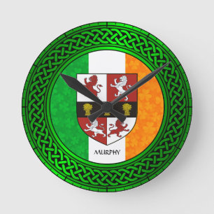 Irland Kleeblatt Flag - Murphy Runde Wanduhr