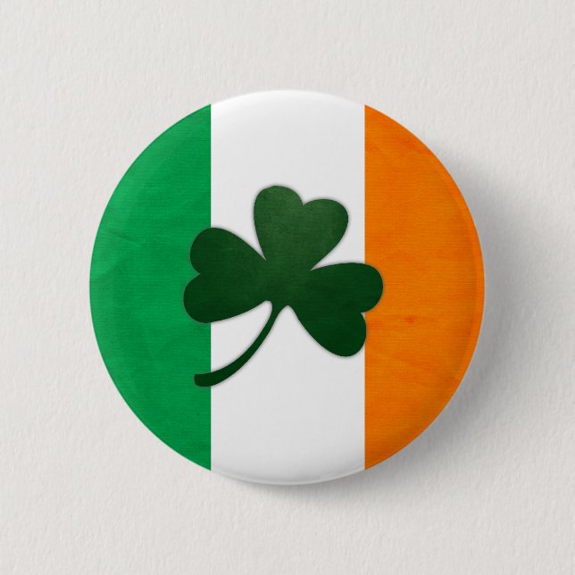 Irland-Kleeblatt-Knopf Button (Vorderseite)