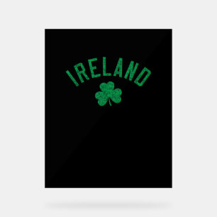Irland Kleeblatt mit angebrochenem Text Acrylschild