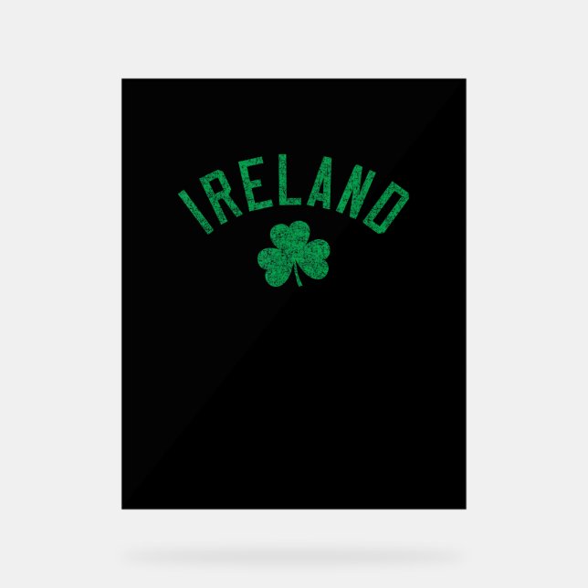 Irland Kleeblatt mit angebrochenem Text Acrylschild (Vorderseite)