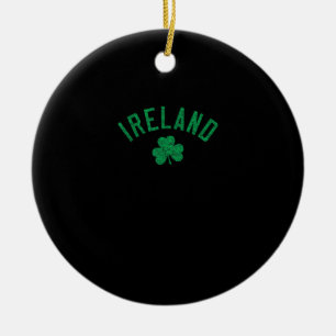 Irland Kleeblatt mit angebrochenem Text Keramik Ornament