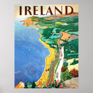 Irland, Küste, Vintage Reiseplakat Poster