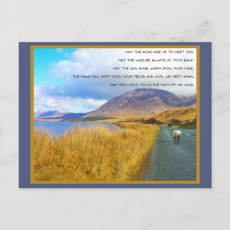 Irland Landschaftliches Foto mit irischem Sprichwo Postkarte