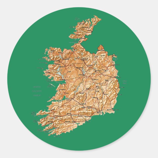 Irland Map Sticker (Vorderseite)