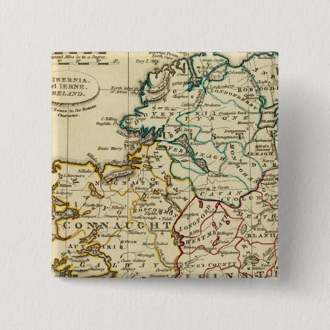 Irland mit Grenzen Button (Vorderseite)