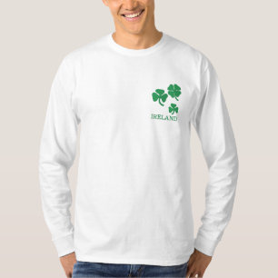 Irland mit Kleeblättern stickte Shirt